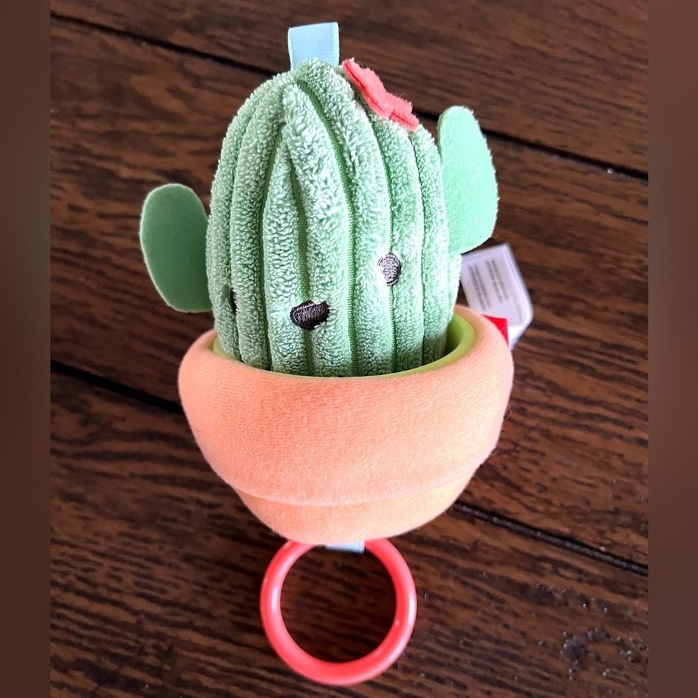 Skip Hop Plush Cactus Hanging Stroller Crib Toy‎ Rattle Green Soft Cord Texture